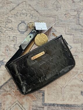Michael Kors Black MK Logo Patent Belt Bag
